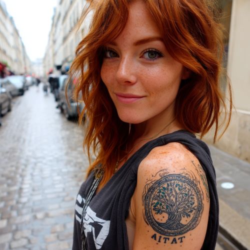 Woman with AI-generated tattoo